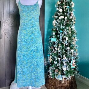 Express Blue and Green Tricot Dress
